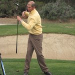 Marc Minier demonstrating shoulder rotation while using a proper core golf pivot