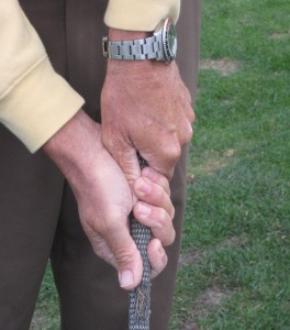 golfer with strong golf grip and a golf hook shot