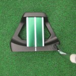 up close picture of mallet style golf putter